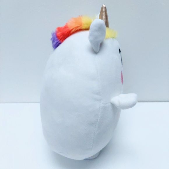 Nanco White 6 Inch Unicorn Squisy Plush With Rainbow Hair - Picture 2 of 10